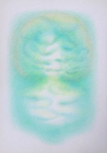 Arte psichica-crescita,1991-pastelli su carta cm.50x35      