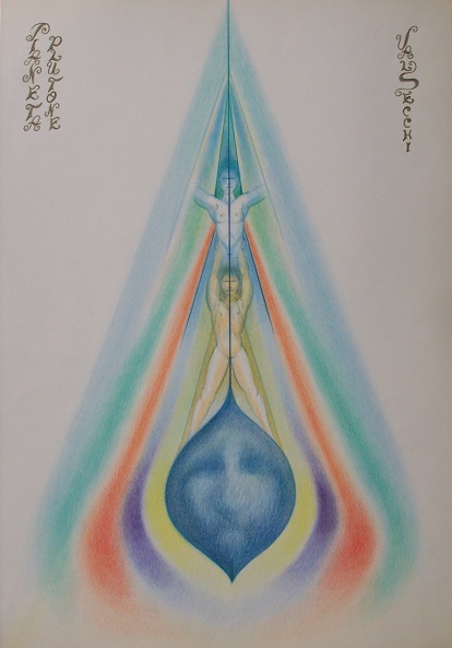 Plutone(stimola il pensiero)-pastelli su carta cm.50x35 