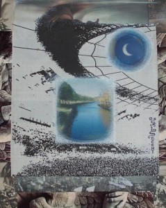 Arte psichica,1998-collage su carta cm.50x40  