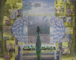 Arte psichica-il percorso,1998-collage su carta cm.40x50  