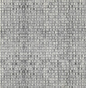 Numeri Trauma, 1974-collage su tela cm.80x80 