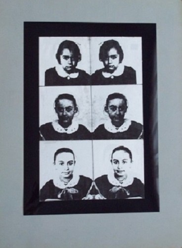 Mutazione scrittura, 1990 -collage poliestere e carta cm. 50x35        